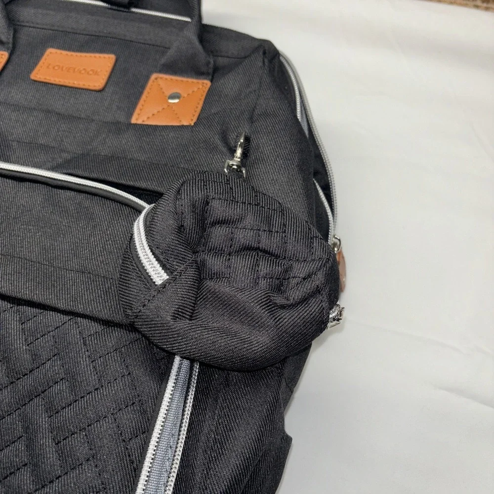 Black LOVEVOOK‎ Diaper Bag Backpack Waterproof Quilted Travel Nappy Bag